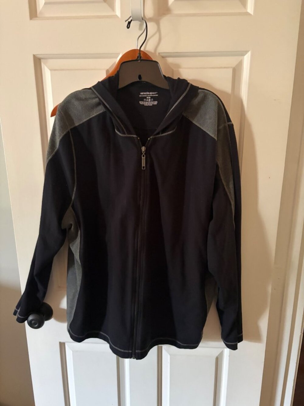 Women's Plus Venezia Full Zip Athletic Sport Gray & Black Hoodie Sweatshirt Jack